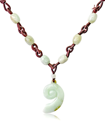 Green Jade Swirl Necklace A Custom Handcrafted Jewelry For Her Designer Necklace Meaningful Mother’s Day Gift