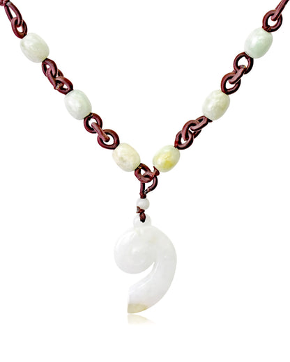 White Jade Swirl Necklace A Custom Handcrafted Jewelry For Her Designer Necklace Meaningful Mother’s Day Gift