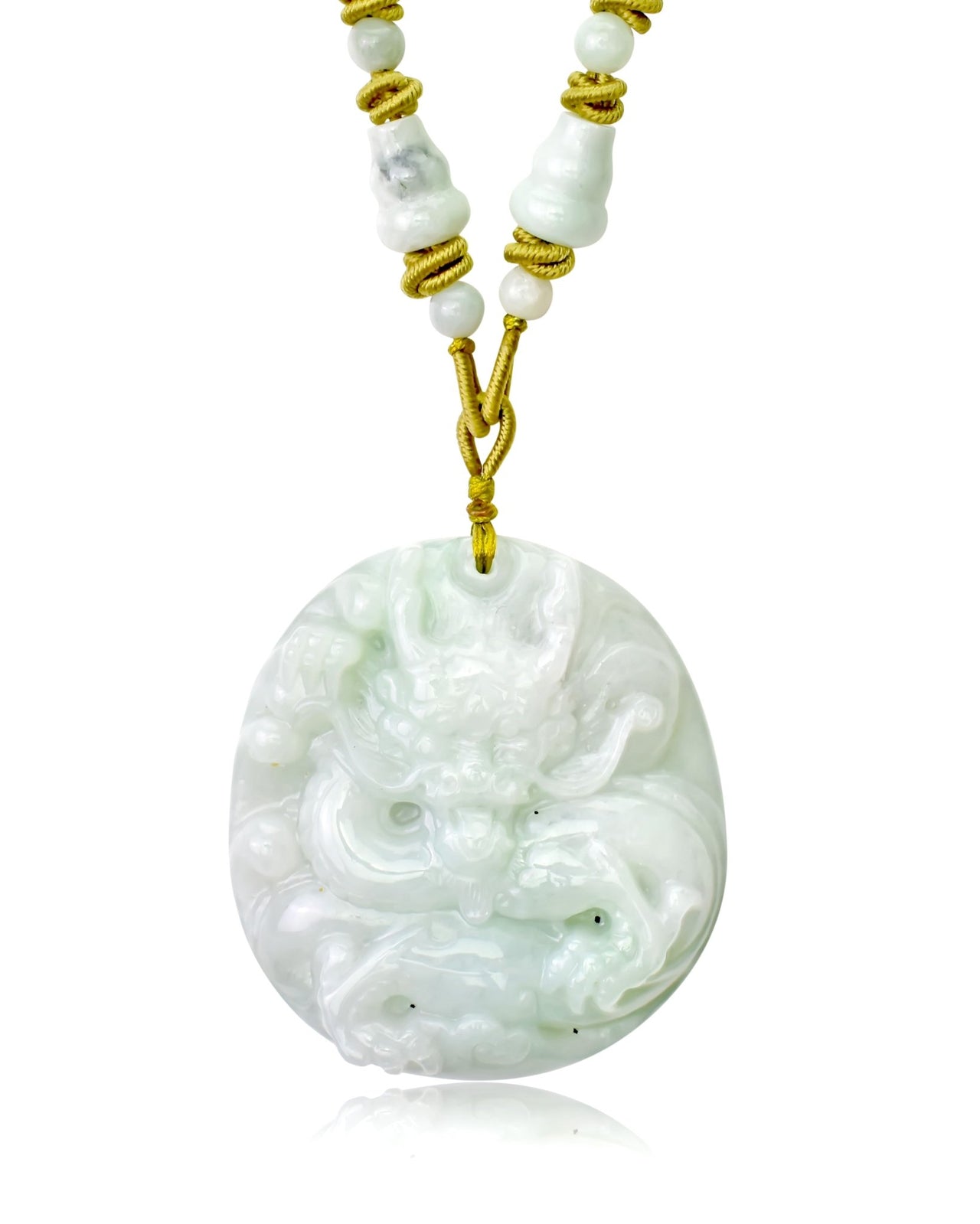 Jade Dragon Jewelry for Mens Necklace Dragon Pendant Necklace Good Fortune Father's Day Gift
