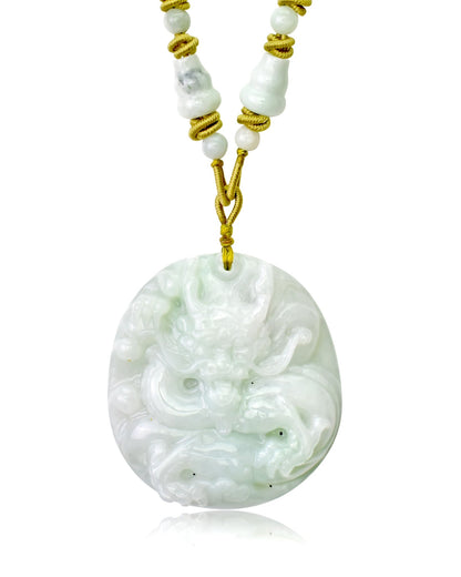 Jade Dragon Jewelry for Mens Necklace Dragon Pendant Necklace Good Fortune Father's Day Gift