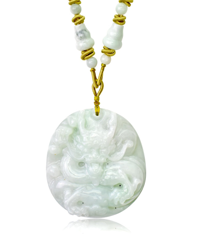 Jade Dragon Jewelry for Mens Necklace Dragon Pendant Necklace Good Fortune Father's Day Gift