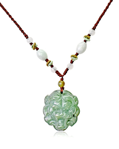 Green Jade Birth Year of the Tiger Necklace Tiger Unisex Tiger Pendant Necklace for Bold Energy Birthday Gift