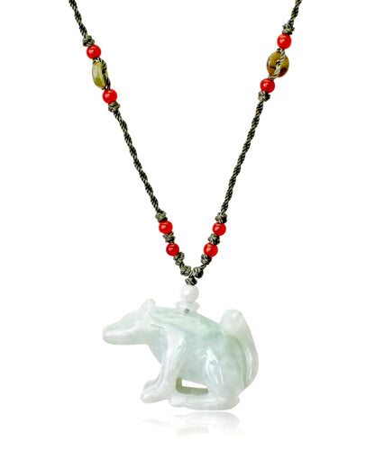 Mystical Wolf for Men’s Spiritual Jewelry a Healing Stone Pendant for Deep Intuition and Freedom Trendy Birthday Gift