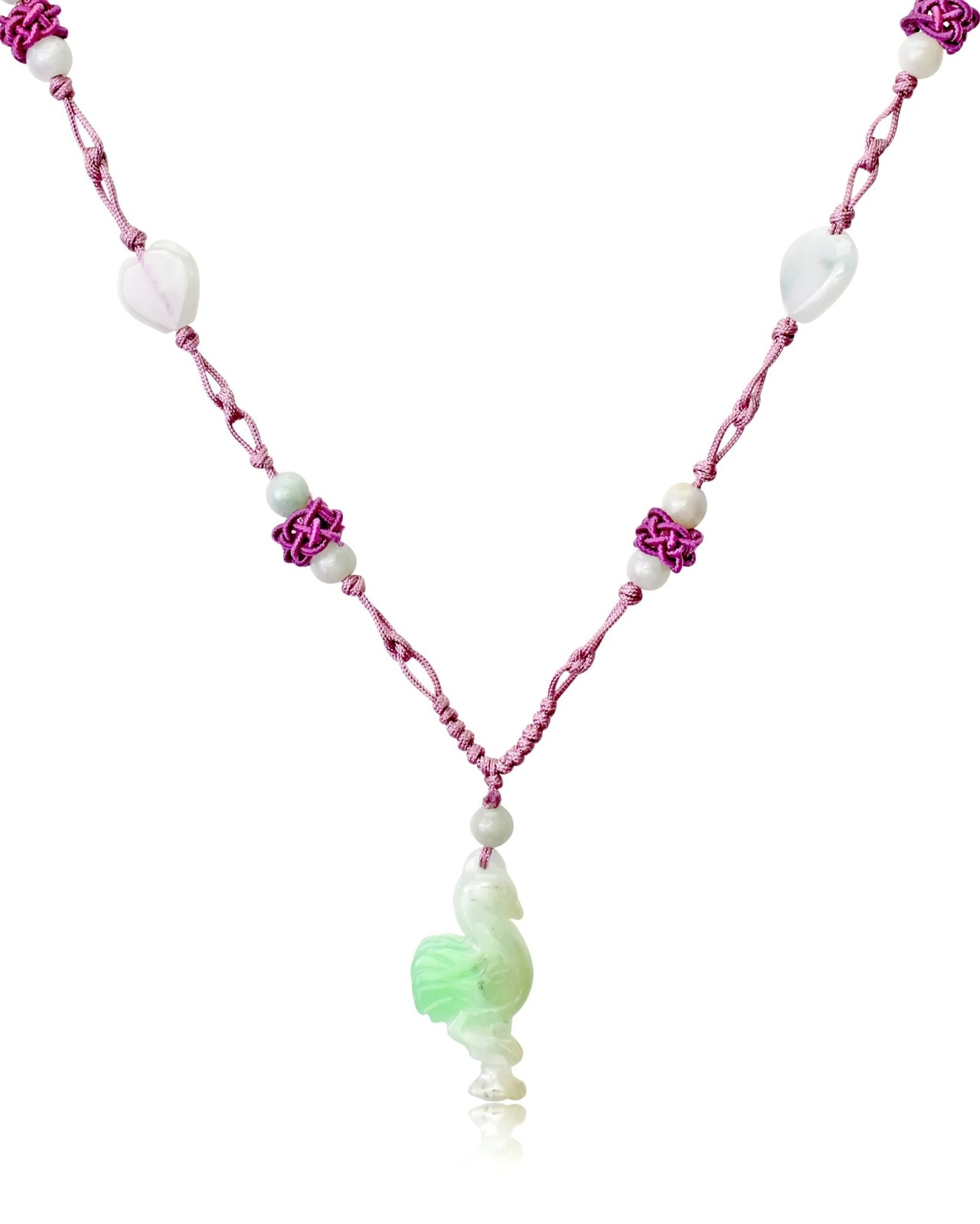 Unleash Your Tropical Spirit with the Flamingo Jade Pendant NecklaceNecklacesSerenity Jade