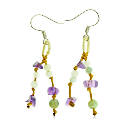 Amethyst And Jade A Amethyst Earrings Drop for Women Earrings with Purple Stones Mystical Healing Energy