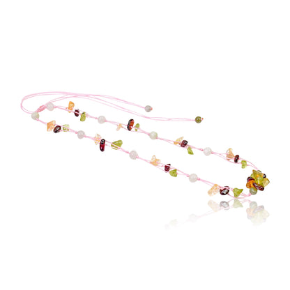 Colorful Gemstone Necklace with Cluster Beads for Women’s Birthstone Necklace Designed to for Calmness and Spiritual Growth