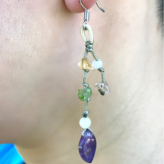 Women Trending Peridot Amethyst Earrings a Amethyst and Peridot for Her Earrings with Amethyst Birthday Gift