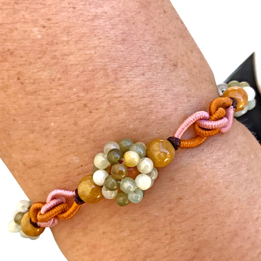 Women Beaded Bracelet Handmade a Pure Jade Bracelet for Women Bracelet for Beads Beautiful Birthday Gift for Harmony and Luck
