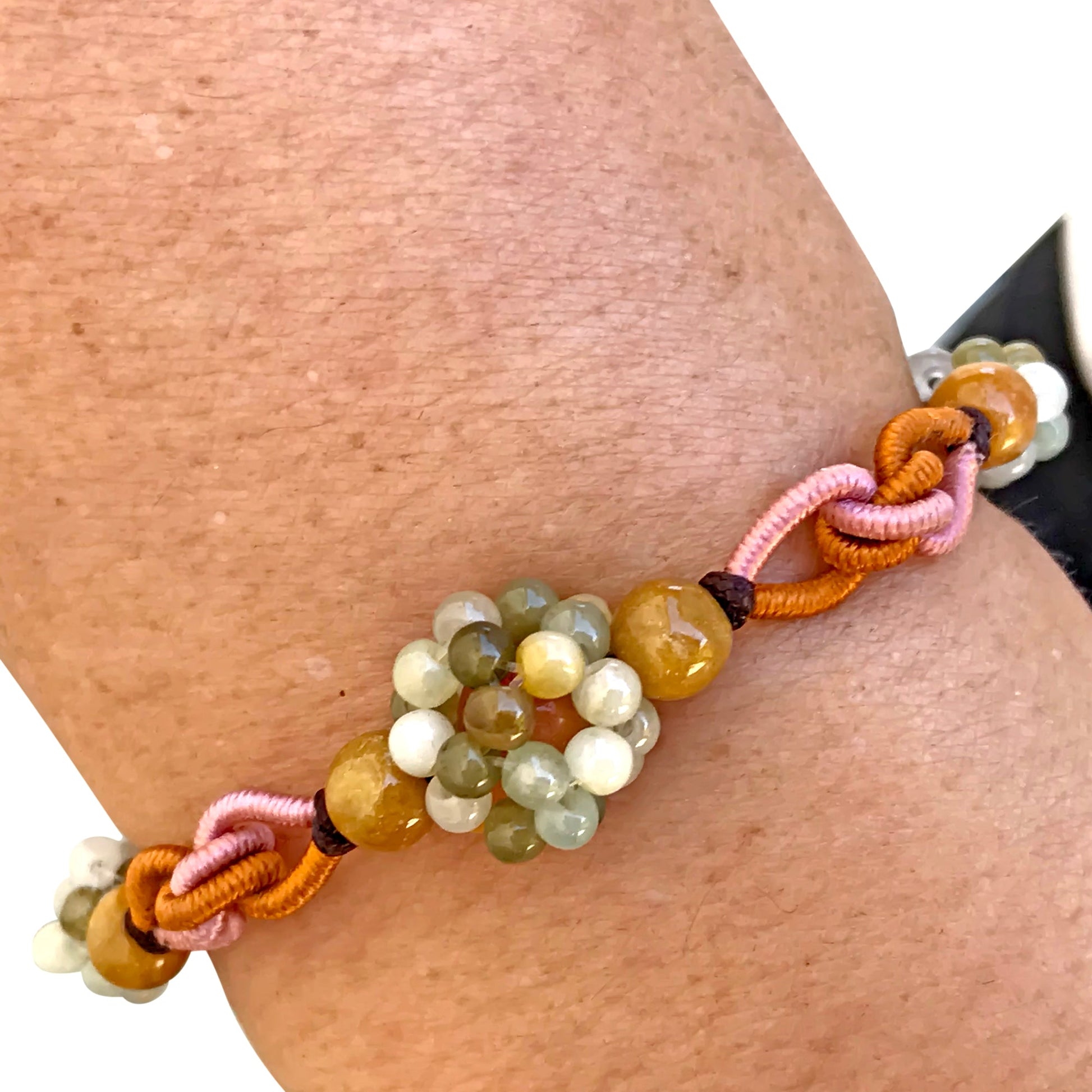 Wear a Splash of Colors with One - of - a - kind Vibrant Jade Beads BraceletBraceletsSerenity Jade