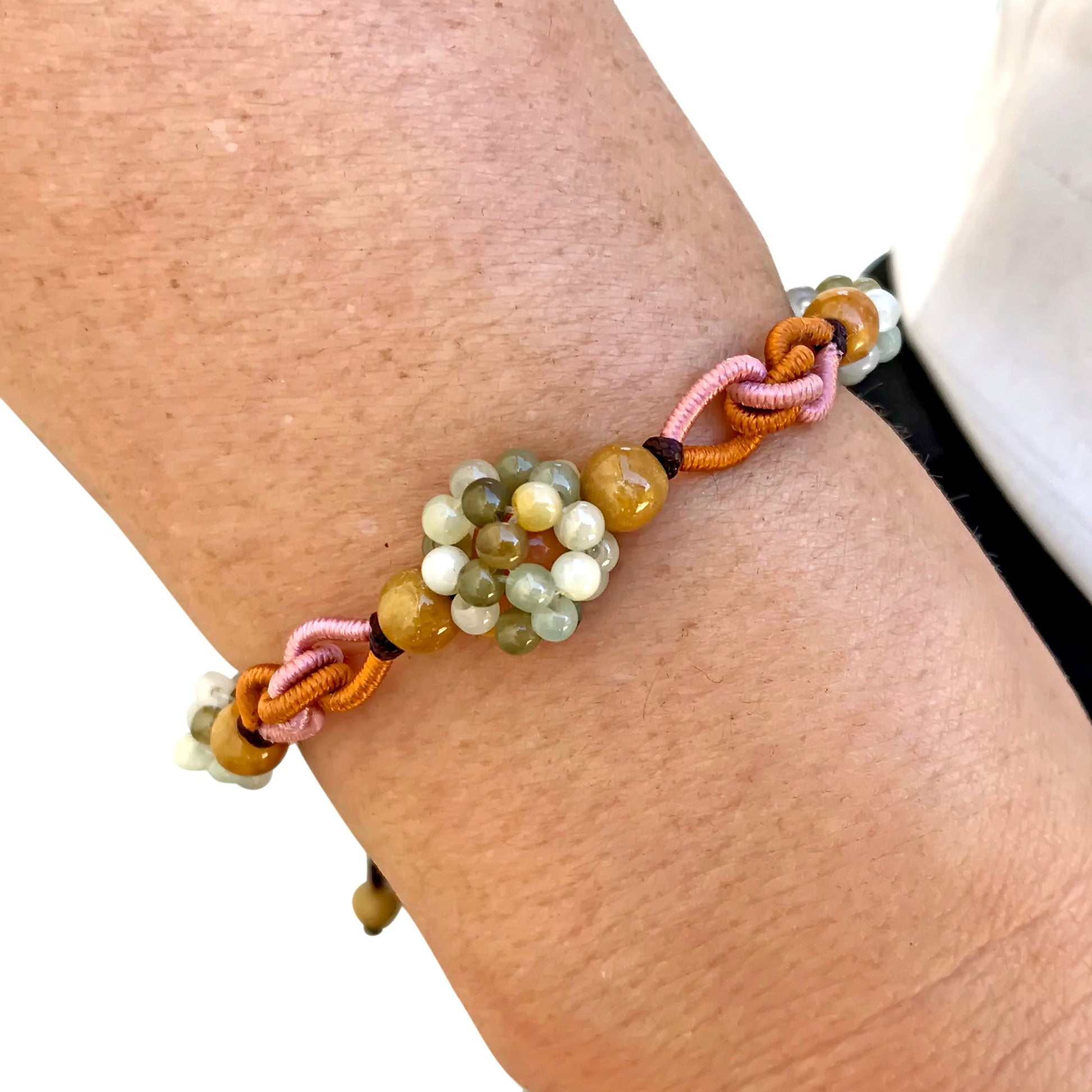 Wear a Splash of Colors with One - of - a - kind Vibrant Jade Beads BraceletBraceletsSerenity Jade