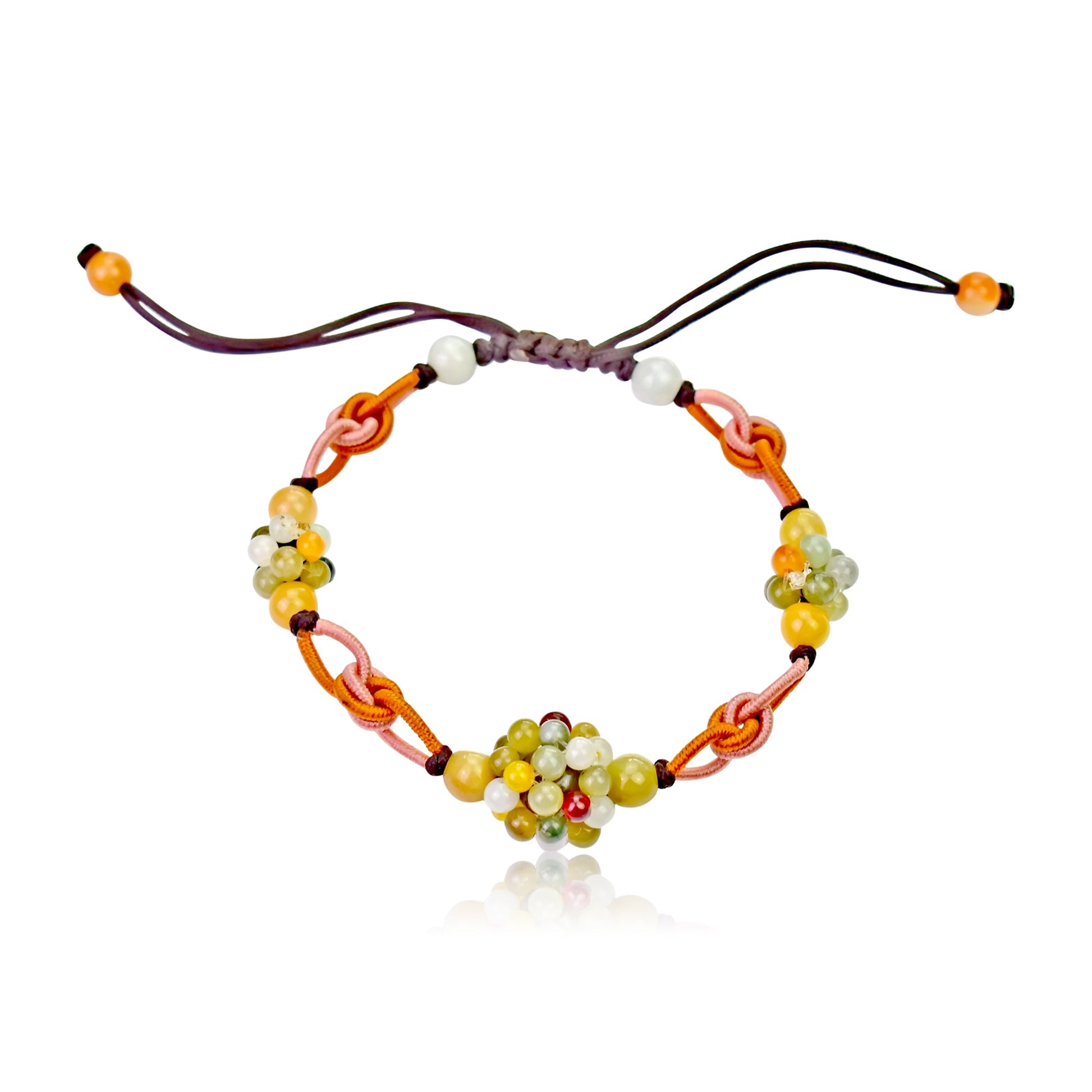 Wear a Splash of Colors with One - of - a - kind Vibrant Jade Beads BraceletBraceletsSerenity Jade
