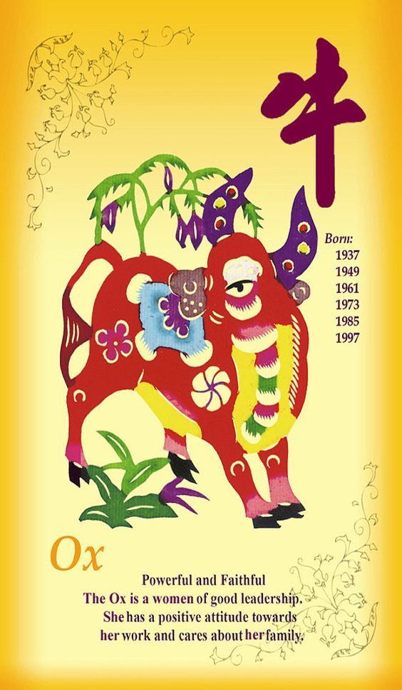 Year of the Ox Post Card, Front side