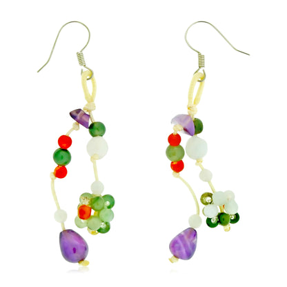 Mystical Amethyst Earrings Dangle Colorful Gemstone Earrings for Her Handmade Amethyst Earrings for Joy and Everlasting Love