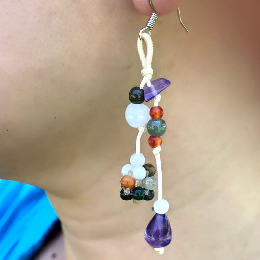 Mystical Amethyst Earrings Dangle a Colorful Gemstone Earrings Handmade Amethyst Earrings for Joy and Everlasting Love