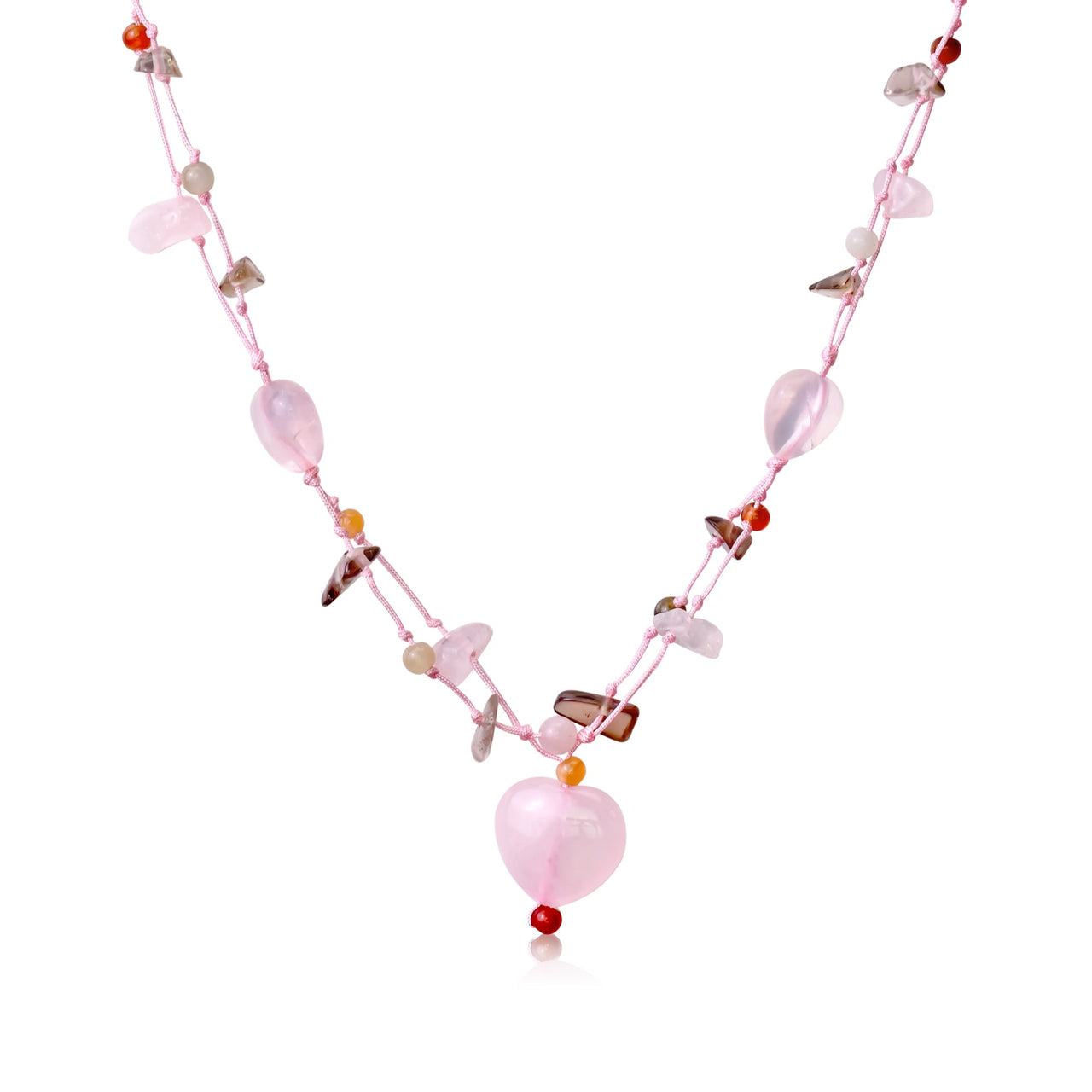 Wrap Yourself in the Graceful Allure of the Dainty Hearts Gemstone NecklaceNecklacesSerenity Jade